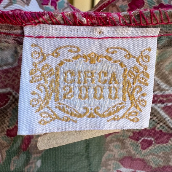 CIRCA 2000 Sheer Floral Short Sleeve Robe Lingerie Loungewear Coverup - Picture 5 of 6